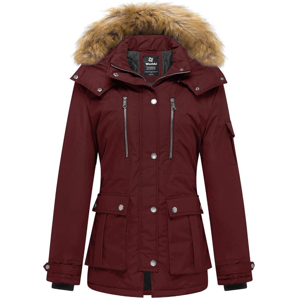 Women's Quilted Winter Coat Warm Puffer Jacket Thicken Parka with Removable Hood